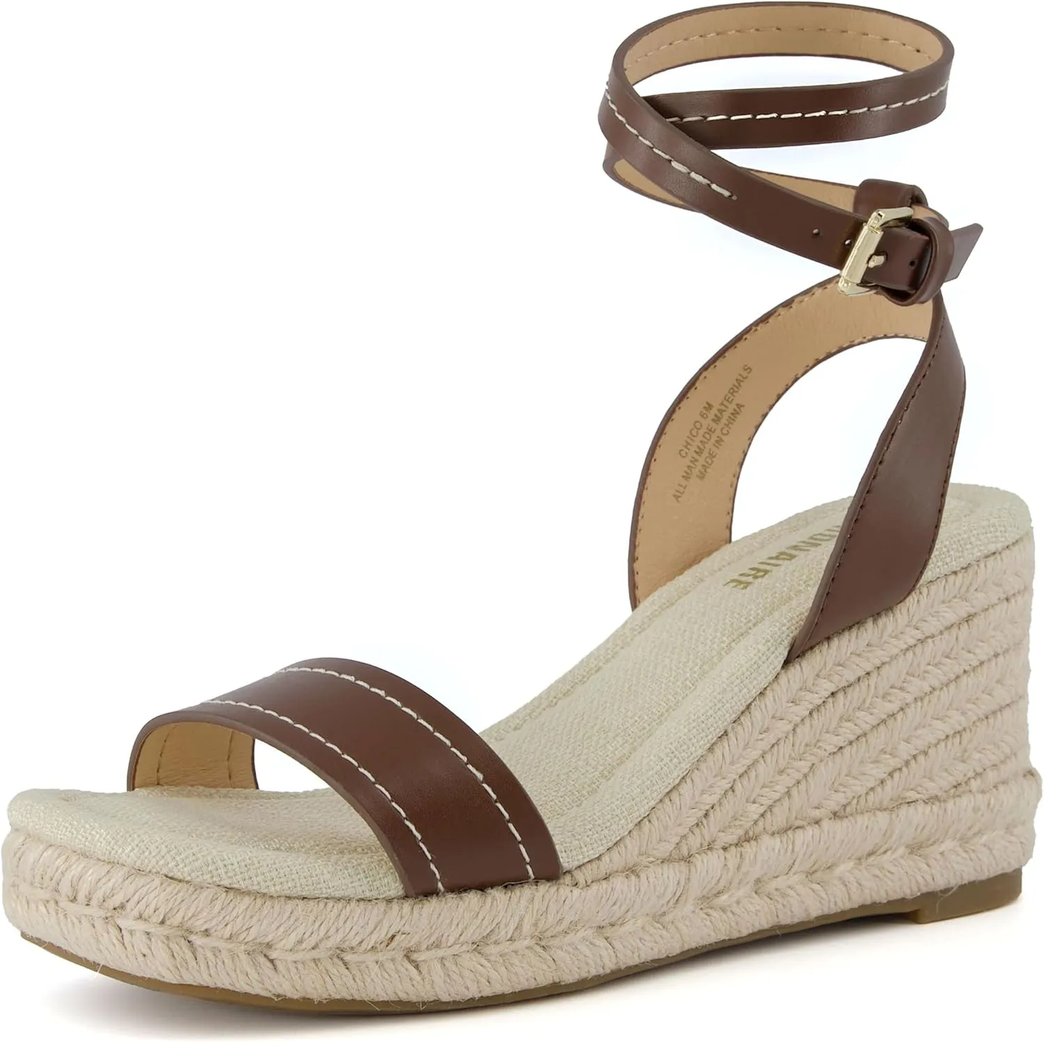 CUSHIONAIRE Women's Chico One Band Espadrille Wedge Sandal  Memory Foam