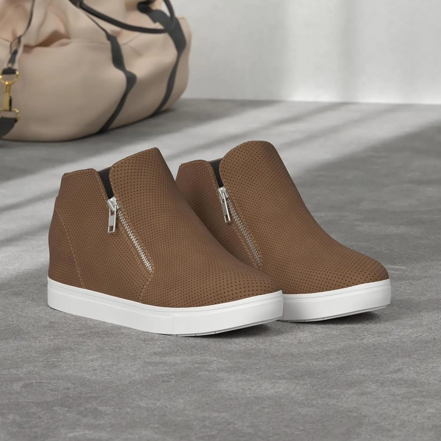 CUSHIONAIRE Women's Hart Hidden Wedge Sneaker  Wide Width Available