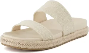 CUSHIONAIRE Women's Niles Espadrille footbed sandal with  Comfort, Wide Widths Available