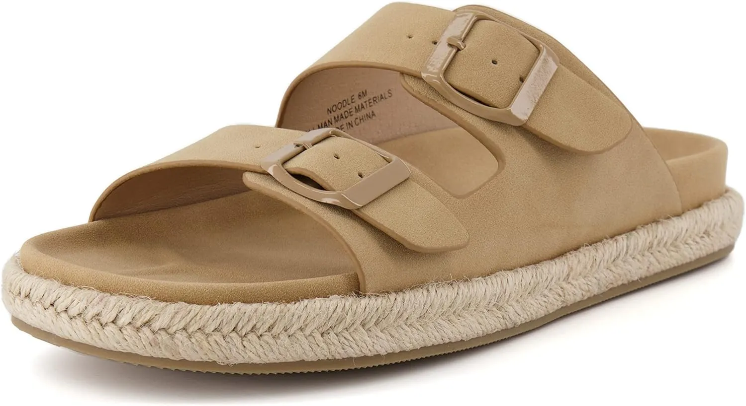 CUSHIONAIRE Women's Noodle Espadrille footbed sandal with  Comfort, Wide Widths Available