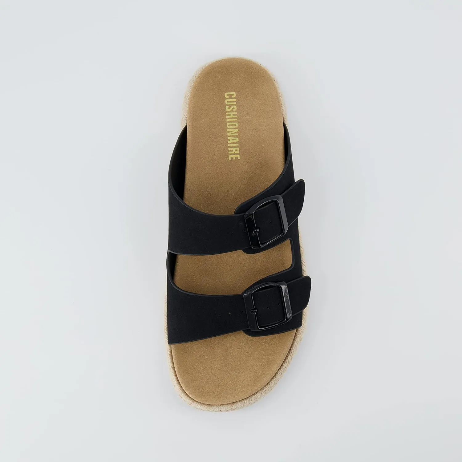 CUSHIONAIRE Women's Noodle Espadrille footbed sandal with  Comfort, Wide Widths Available