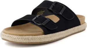 CUSHIONAIRE Women's Noodle Espadrille footbed sandal with  Comfort, Wide Widths Available