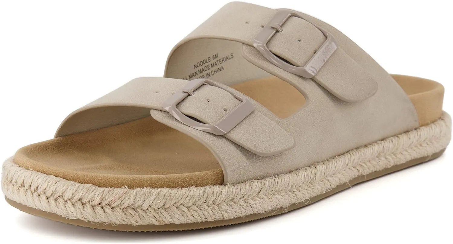 CUSHIONAIRE Women's Noodle Espadrille footbed sandal with  Comfort, Wide Widths Available