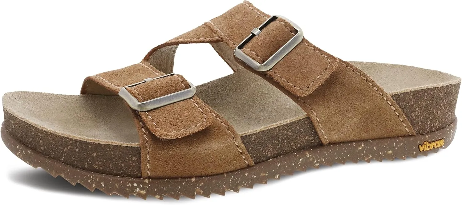Dansko Dayna Double Buckle, Slip-On Sandal for Women - Cushioned Cork Midsole for Comfort and Shock Absorption - Vibram ECOSTEP EVO Rubber Outsole for Long-Lasting Wear