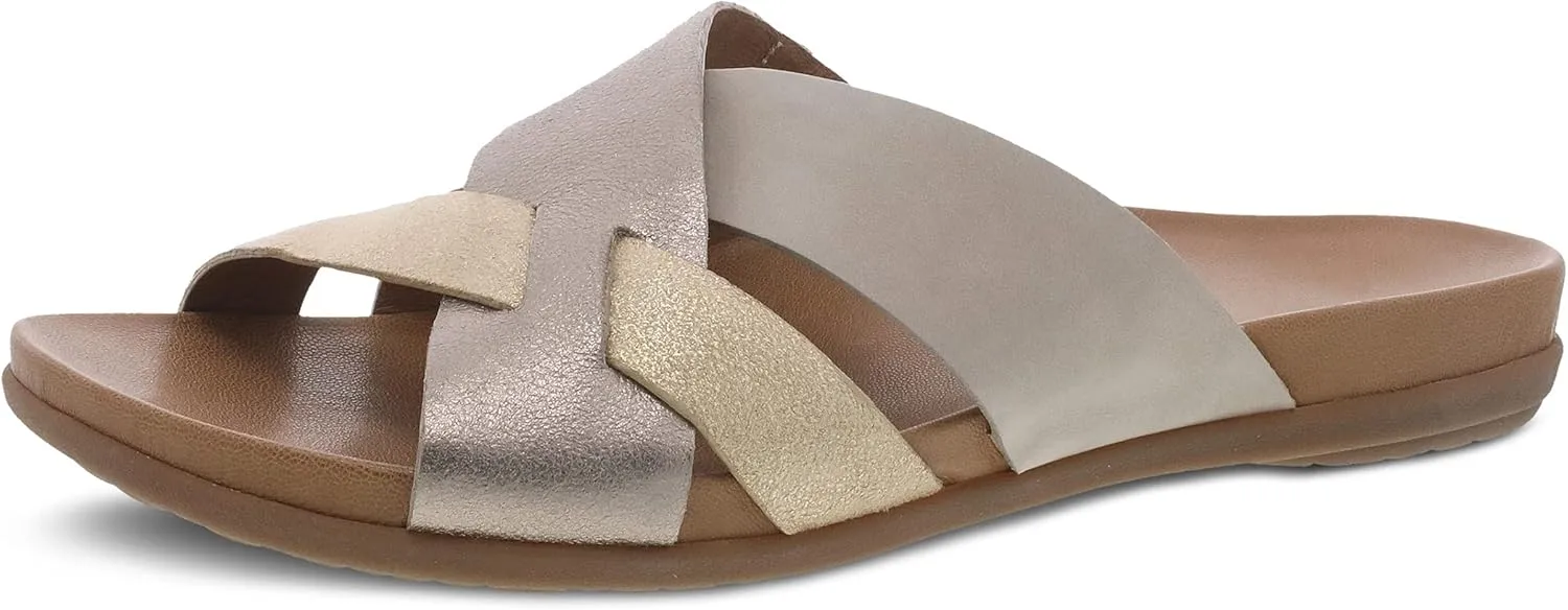 Dansko Joanna Slip-On Sandal for Women – Leather Linings and Uppers for All-Day Comfort – Dual Density EVA Footbed and Lightweight Rubber Outsole for Long-Lasting Wear