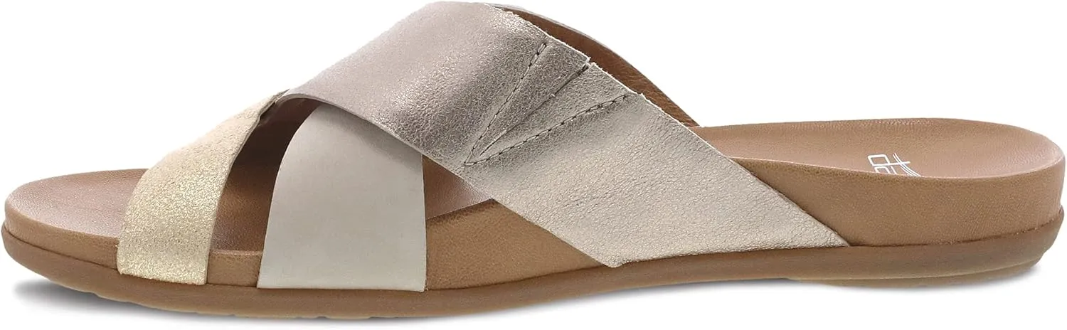 Dansko Joanna Slip-On Sandal for Women – Leather Linings and Uppers for All-Day Comfort – Dual Density EVA Footbed and Lightweight Rubber Outsole for Long-Lasting Wear