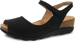 Dansko Marcy Slip-On Wedge Sandal for Women - Comfortable Wedge Shoes with Arch Support -Adjustable Hook & Loop Strap - Versatile Casual to Dressy Footwear - Lightweight Rubber Outsole