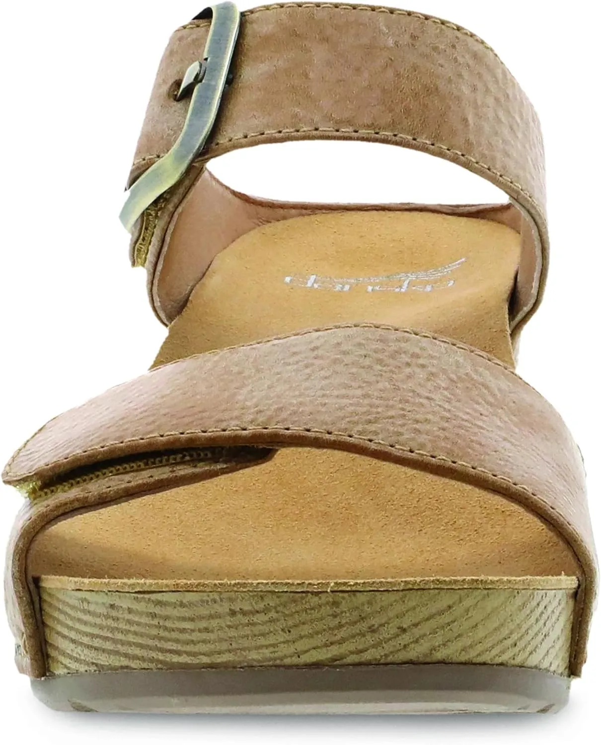 Dansko Tanya Slip-On Wedge Sandal for Women – Cushioned, Contoured Footbed for All-Day Comfort and Support – Hook & Loop Strap with Buckle Detail – Lightweight Rubber Outsole