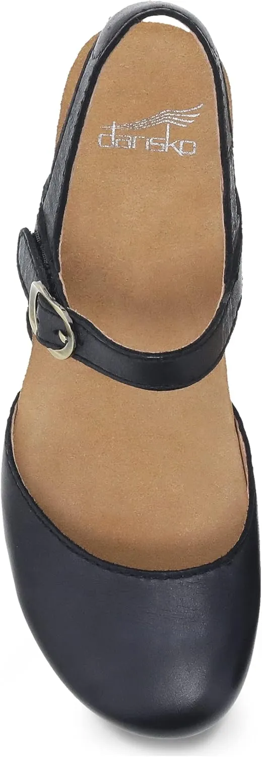 Dansko Tiffani Wedge Sandal for Women - Cushioned, Contoured Footbed for All-Day Comfort and Support - Hook & Loop Strap with Buckle Detail - Lightweight Rubber Outsole