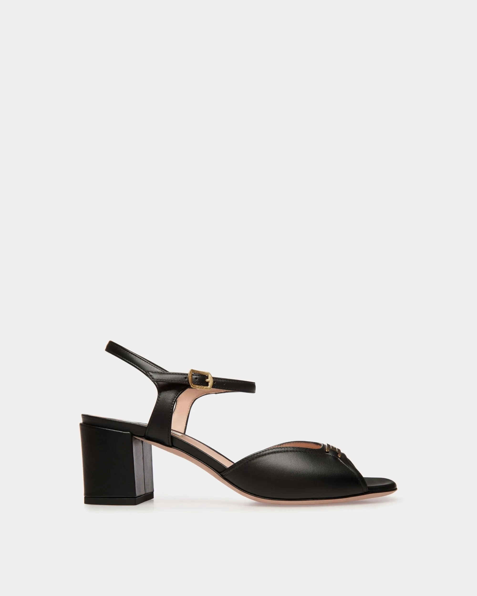 Deco Sandal in Black Leather