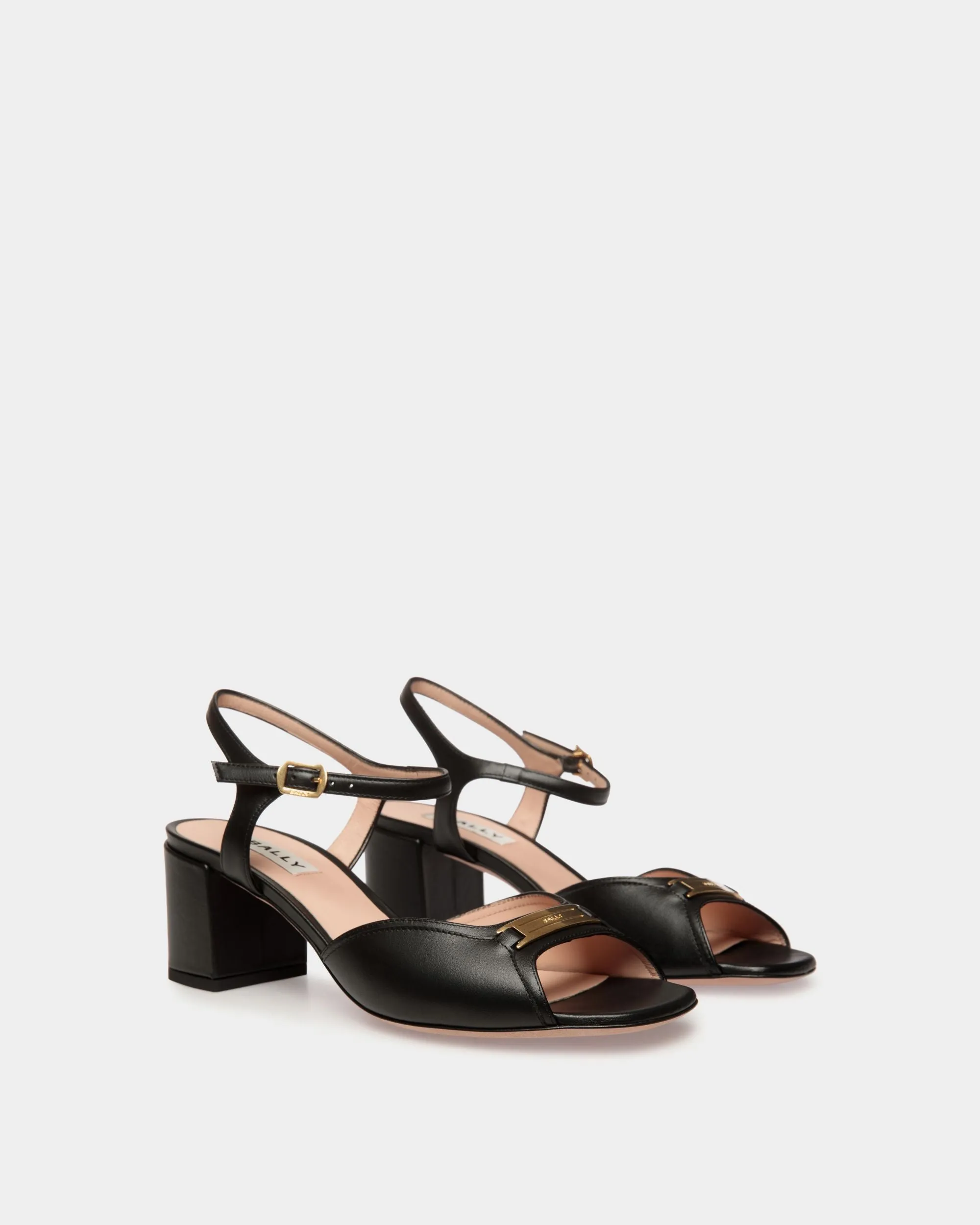 Deco Sandal in Black Leather