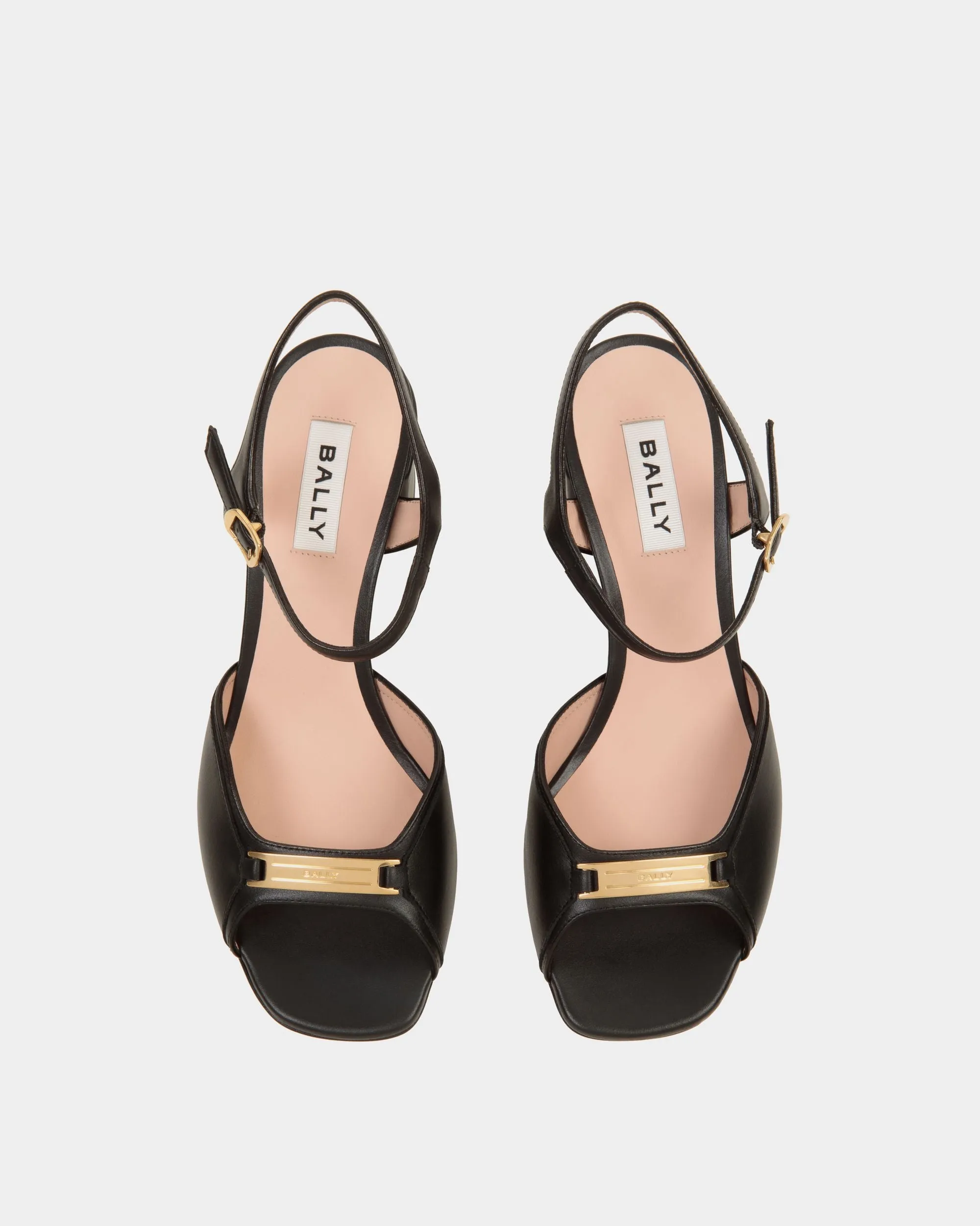 Deco Sandal in Black Leather