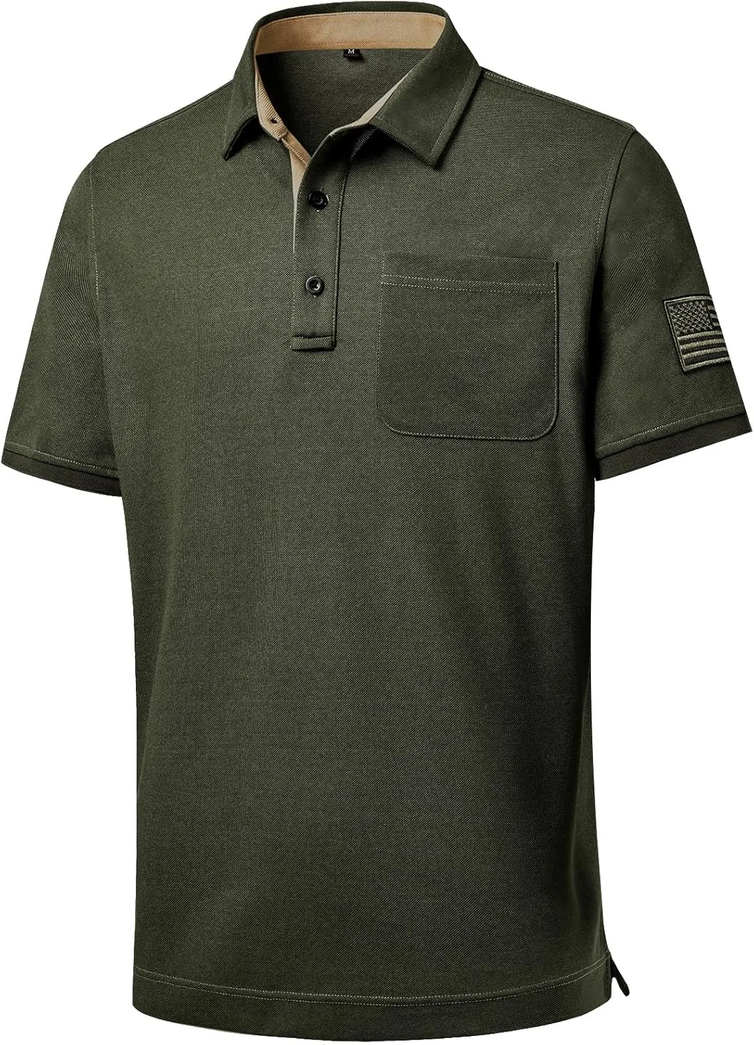 DEOLAX Mens Polo Shirts Performance Moisture Wicking Mens Tactics Polo Shirts Short Sleeve with Pocket