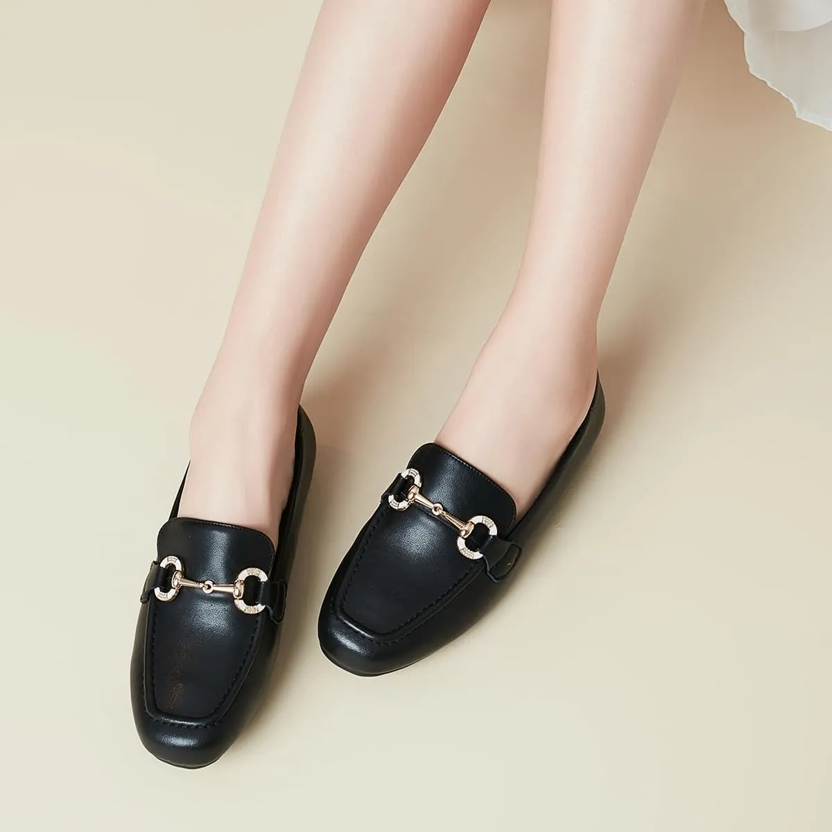 DeYashopin Womens Loafers Shoes Fashion Low Heel Slip on Shoes Comfortable Driving Flats