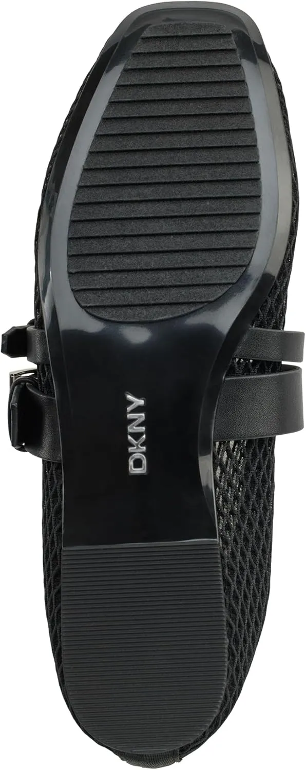 DKNY Women's Dade Mesh Ballet Flat with Belt Detail