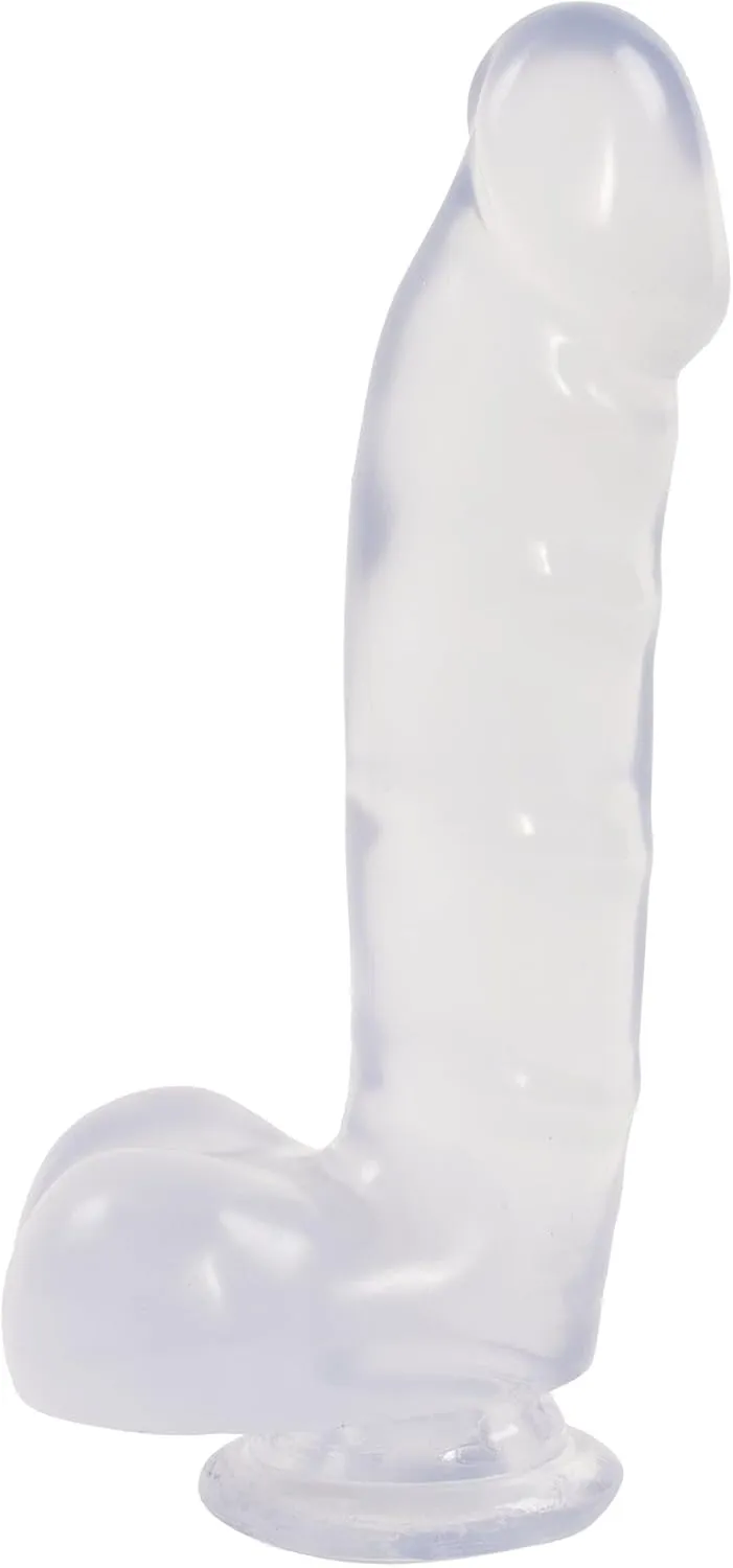 Doc Johnson Jelly Jewels - 7 Inch Dildo with Balls - 5.9" Usable Length and 1.5" Wide - Suction Cup Base - Great For Beginners - Diamond