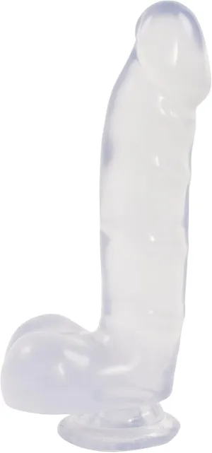 Doc Johnson Jelly Jewels - 7 Inch Dildo with Balls - 5.9" Usable Length and 1.5" Wide - Suction Cup Base - Great For Beginners - Diamond