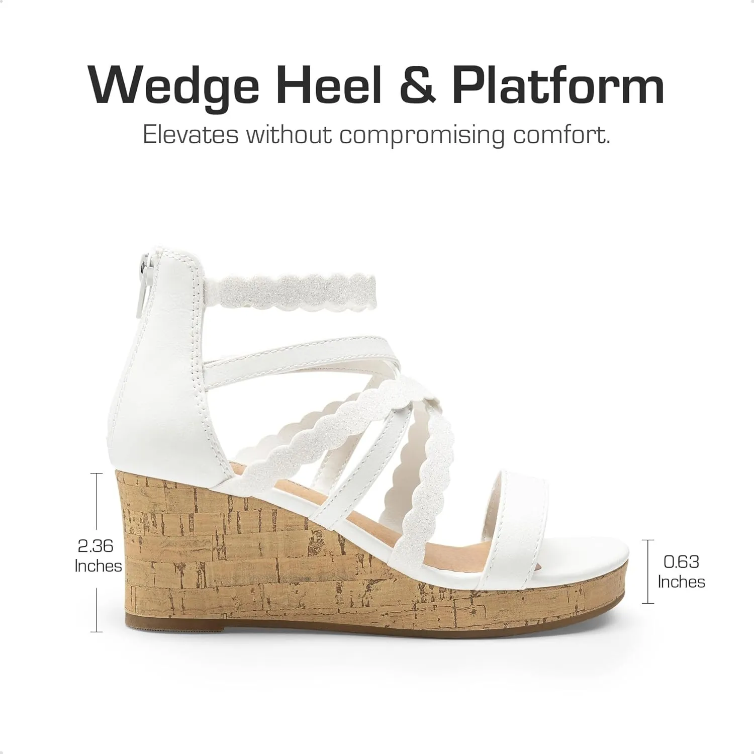 DREAM PAIRS Girls Wedge Sandals Flatform Open Toe Platform Sandals Espadrille Flower Wedding Party for Little Kid/Big Kid