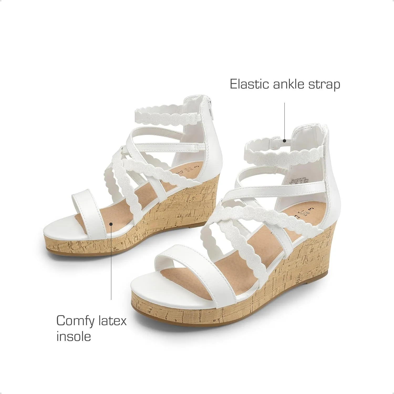 DREAM PAIRS Girls Wedge Sandals Flatform Open Toe Platform Sandals Espadrille Flower Wedding Party for Little Kid/Big Kid