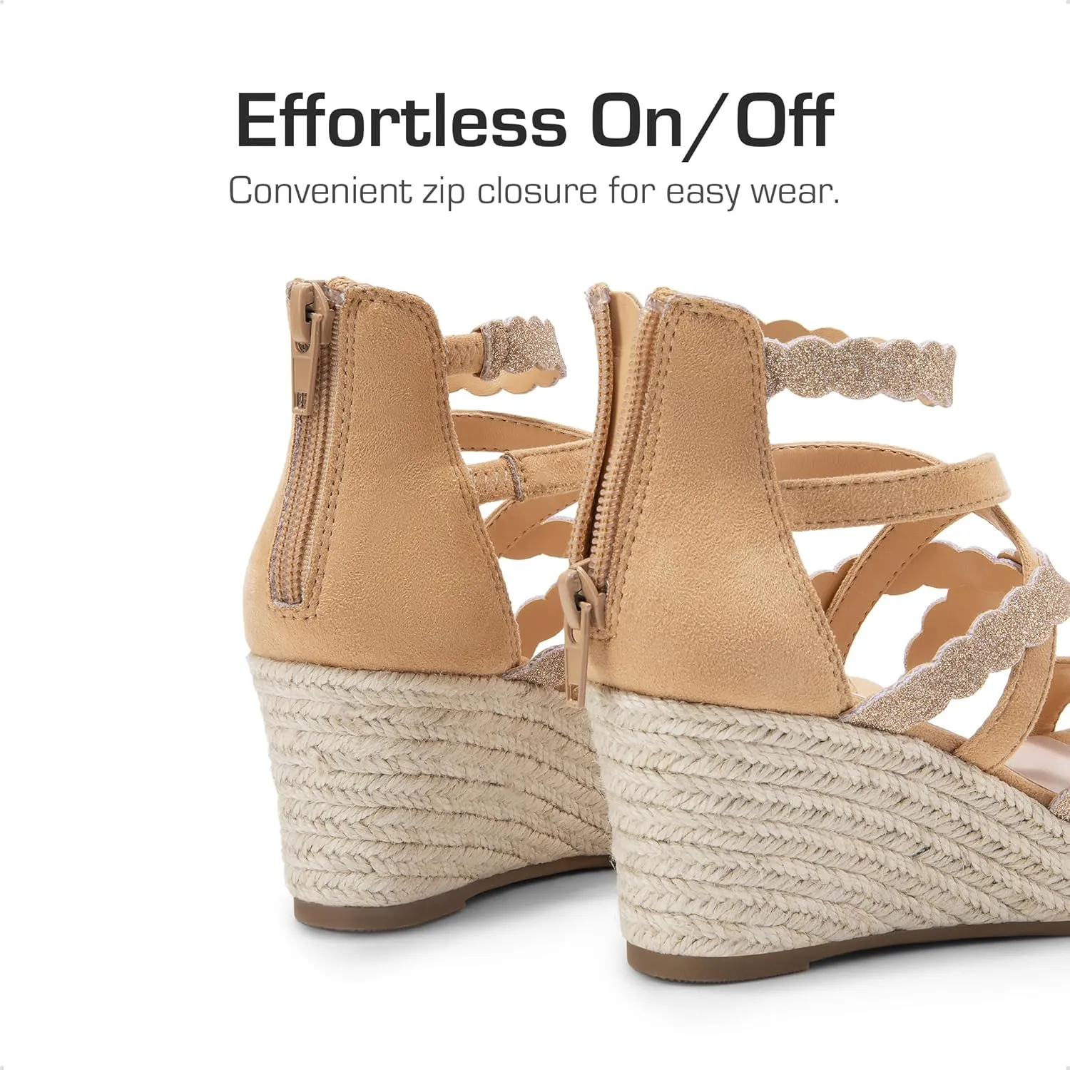 DREAM PAIRS Girls Wedge Sandals Flatform Open Toe Platform Sandals Espadrille Flower Wedding Party for Little Kid/Big Kid