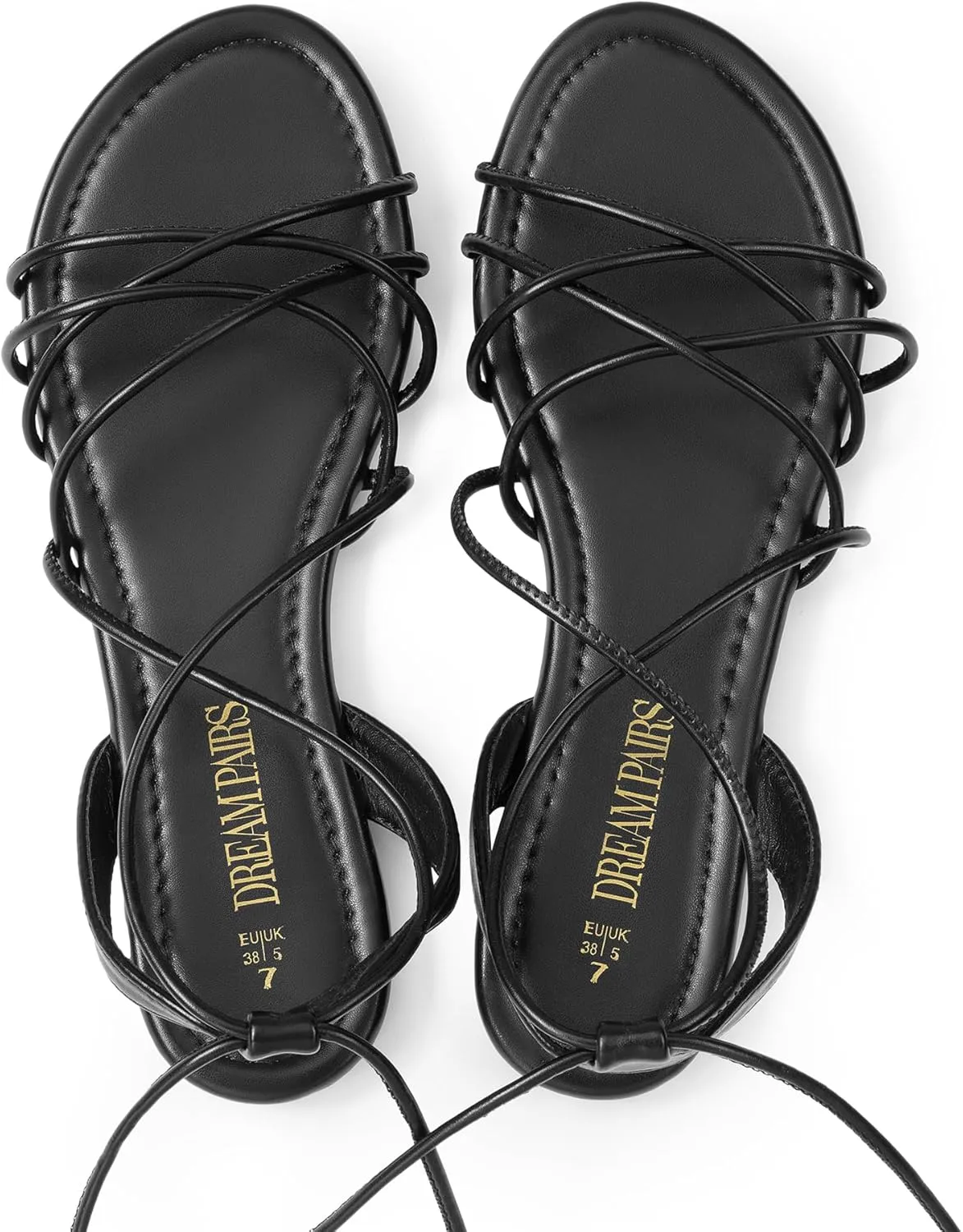 DREAM PAIRS Lace-up Gladiator Sandals Strappy Dressy Summer Flat Sandals for Women