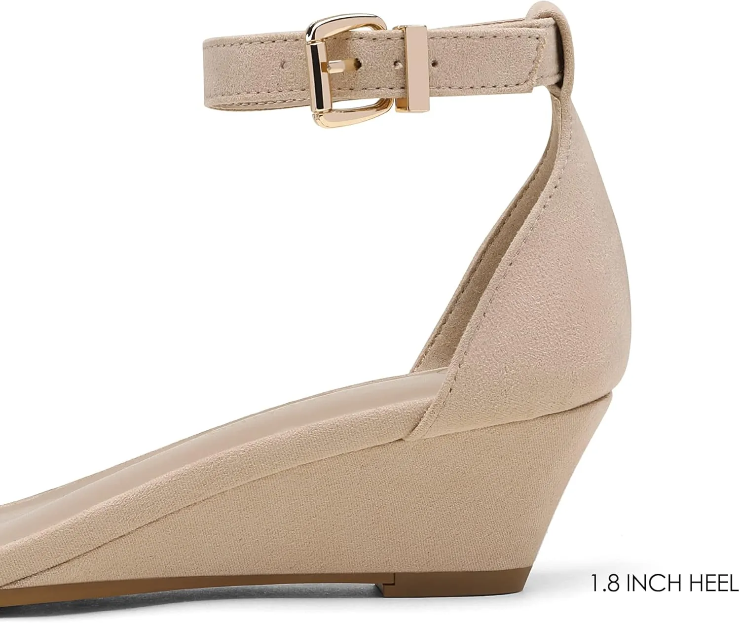 DREAM PAIRS Women's Ingrid Ankle Strap Low Wedge Sandal