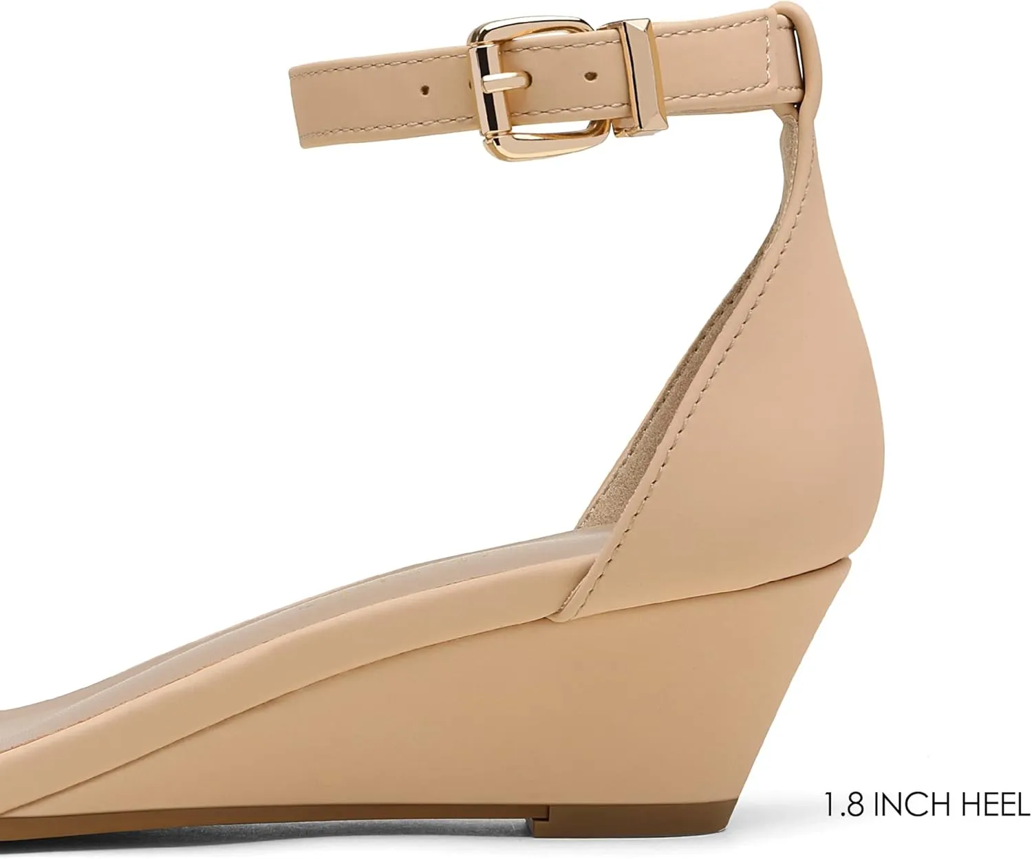 DREAM PAIRS Women's Ingrid Ankle Strap Low Wedge Sandal