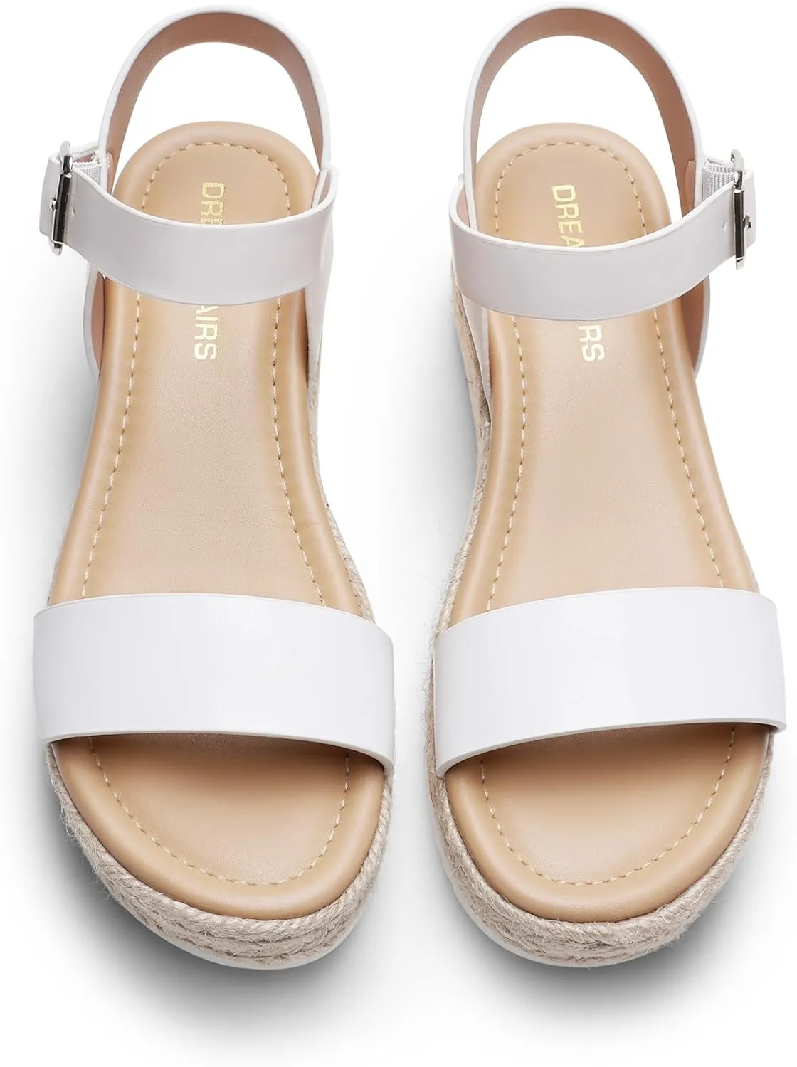 DREAM PAIRS Women's Platform Espadrilles Wedge Sandals, Comfortable Open Toe One Band Sandals for Women Dressy Casual Summer