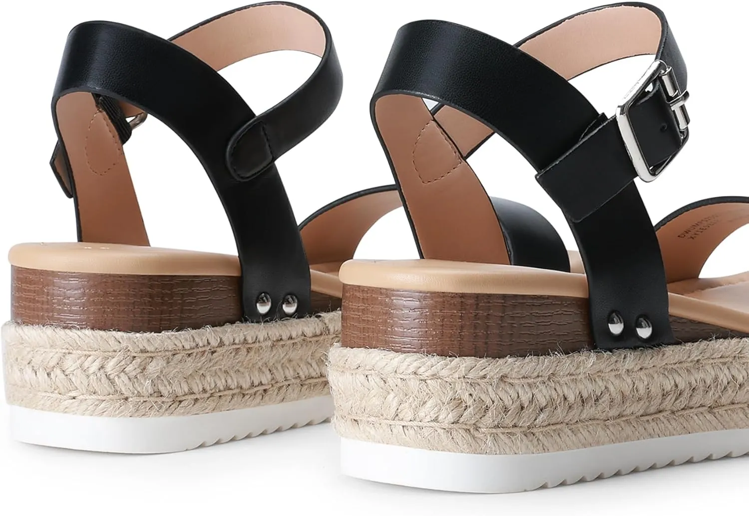 DREAM PAIRS Women's Platform Espadrilles Wedge Sandals, Comfortable Open Toe One Band Sandals for Women Dressy Casual Summer