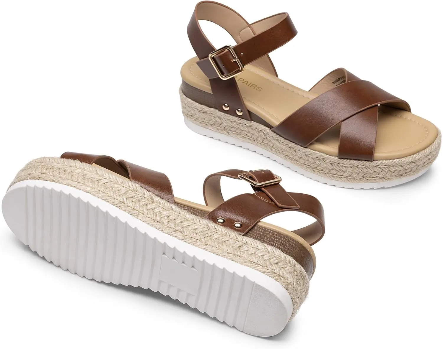 DREAM PAIRS Women's Stylish Platform Espadrille Wedge Sandals Round Toe Summer Causal Shoes Crisscross Band Adjustable Ankle Strap Buckle