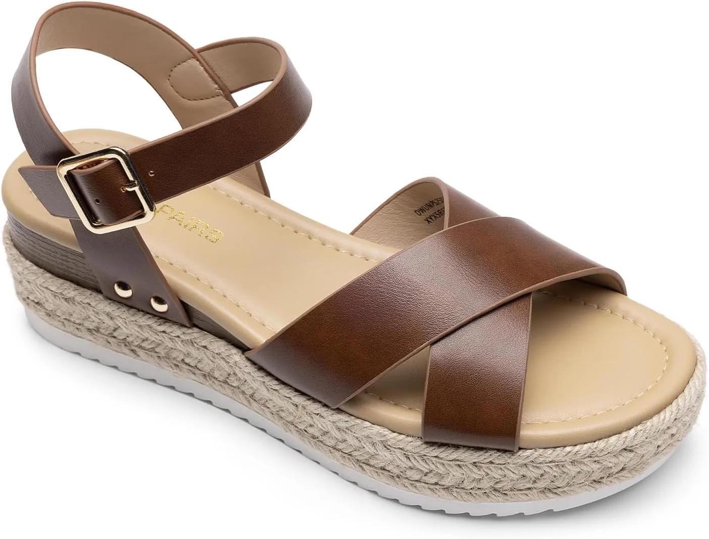 DREAM PAIRS Women's Stylish Platform Espadrille Wedge Sandals Round Toe Summer Causal Shoes Crisscross Band Adjustable Ankle Strap Buckle