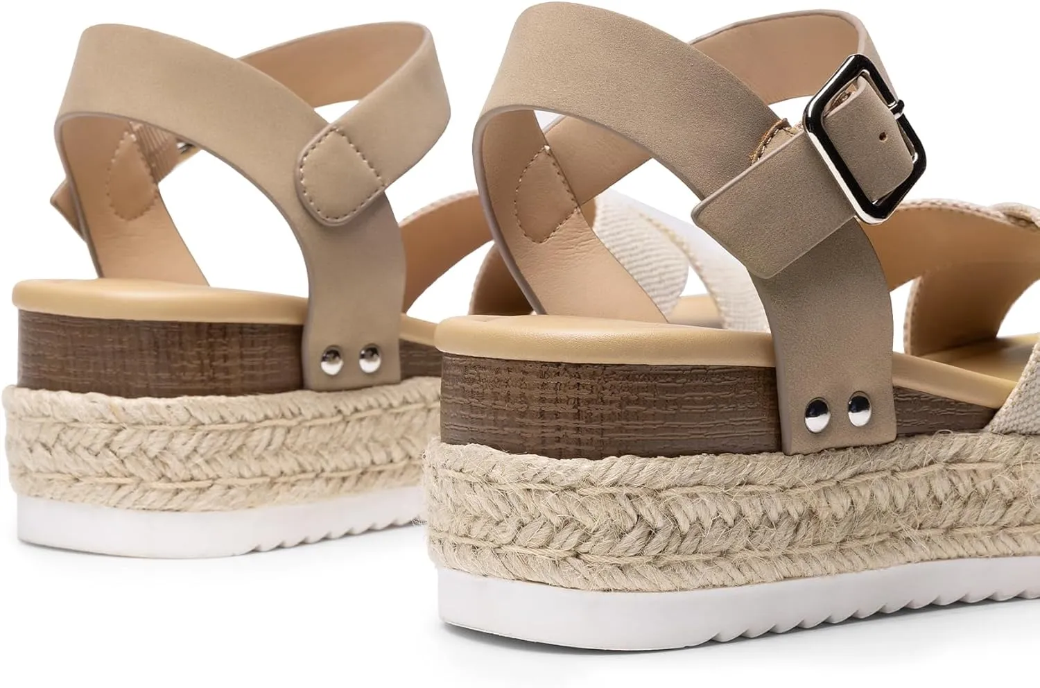 DREAM PAIRS Women's Stylish Platform Espadrille Wedge Sandals Round Toe Summer Causal Shoes Crisscross Band Adjustable Ankle Strap Buckle