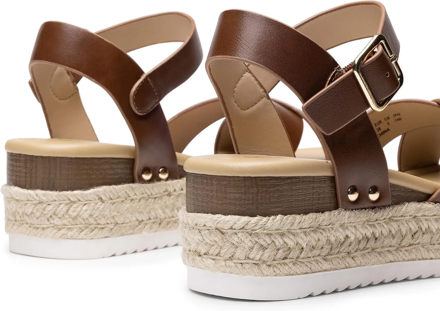 DREAM PAIRS Women's Stylish Platform Espadrille Wedge Sandals Round Toe Summer Causal Shoes Crisscross Band Adjustable Ankle Strap Buckle