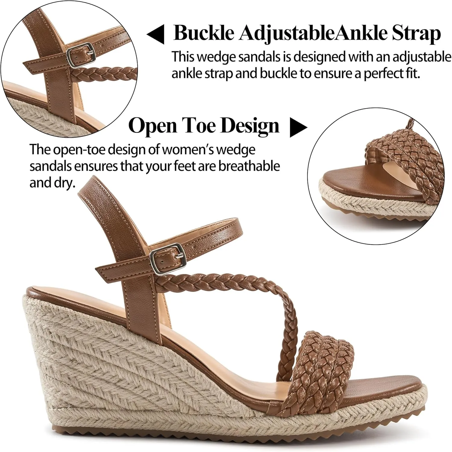 Dressy Wedge Sandals for Women: Comfortable Espadrille Summer Wedding Platform Wedge