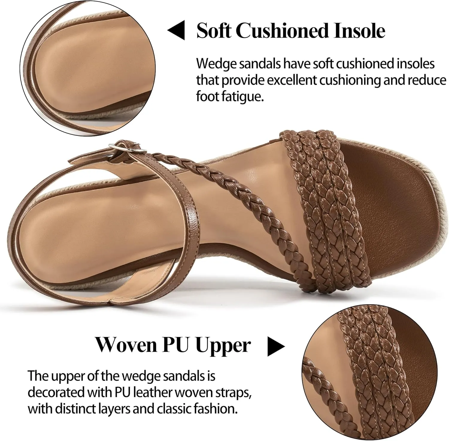 Dressy Wedge Sandals for Women: Comfortable Espadrille Summer Wedding Platform Wedge