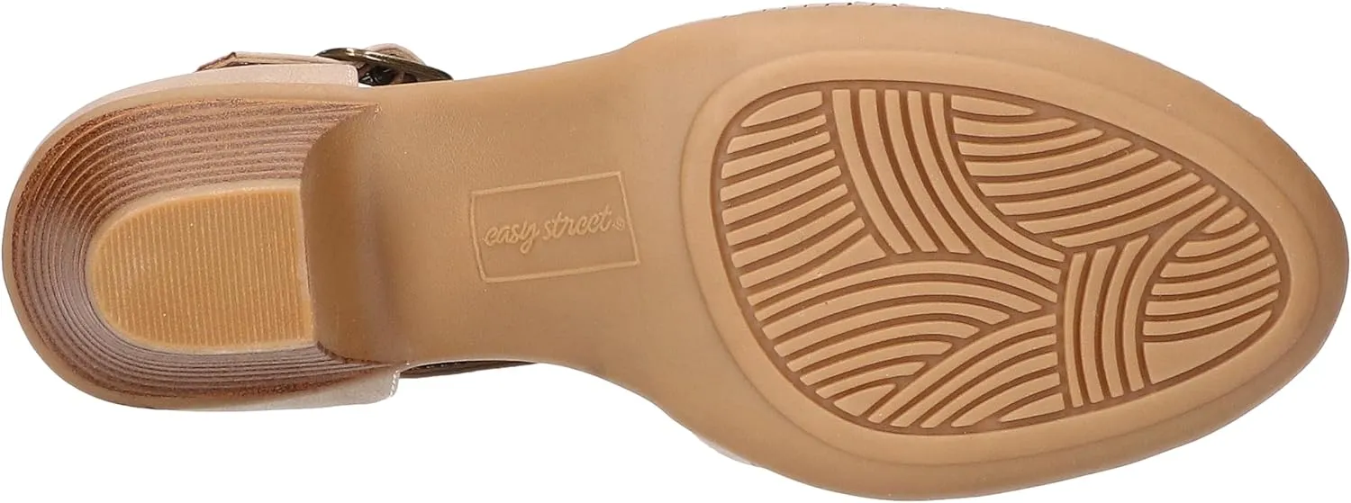 Easy Street Women's Justina Heeled Sandal, Sand, 8.5