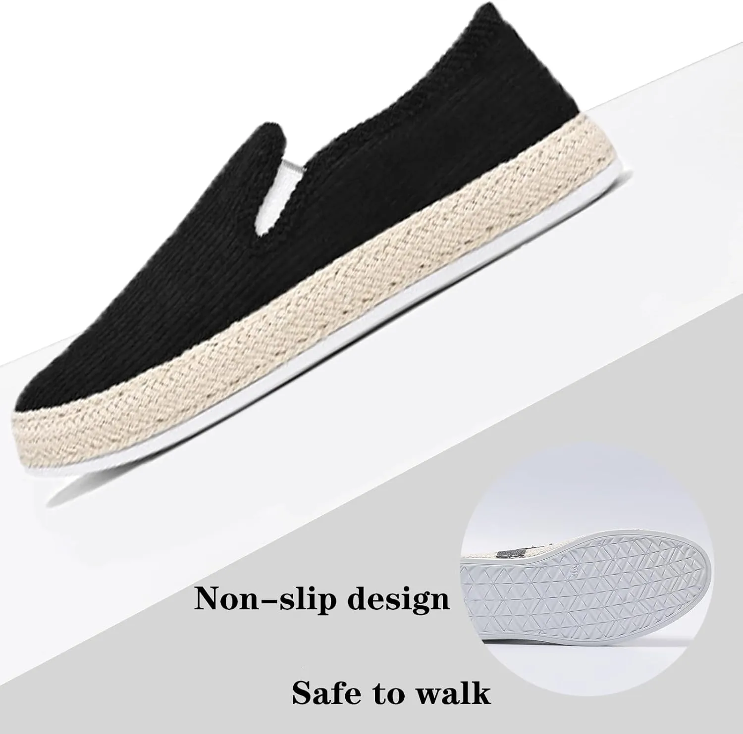EFTCAL Men's Suede Espadrille Loafers,Lightweight Breathable Slip On Flat Walking Shoes Casual Driving Shoes