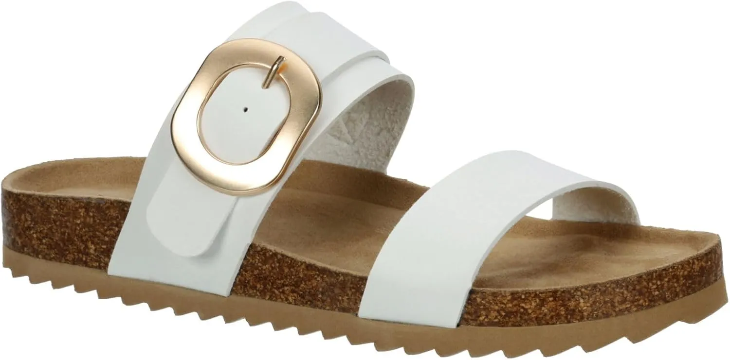 Elena - Women's Casual Two Strap Slip-On Footbed Sandals