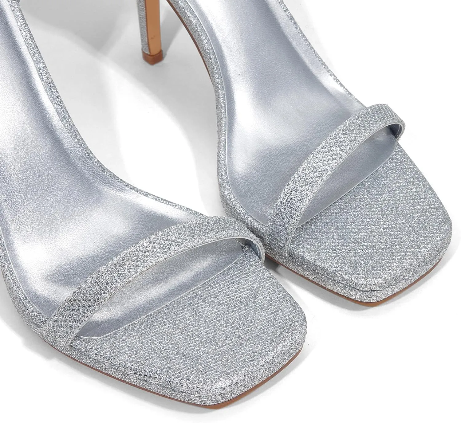 Elisabet Tang Women's 4.3 Inch Platform High Heeled Sandals Strappy Stiletto Open Square Toe Heel with Ankle Strap at Wedding Party Prom Work Dating