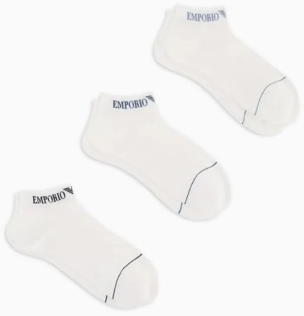 Emporio Armani Men's 3 Pack Sneaker Socks