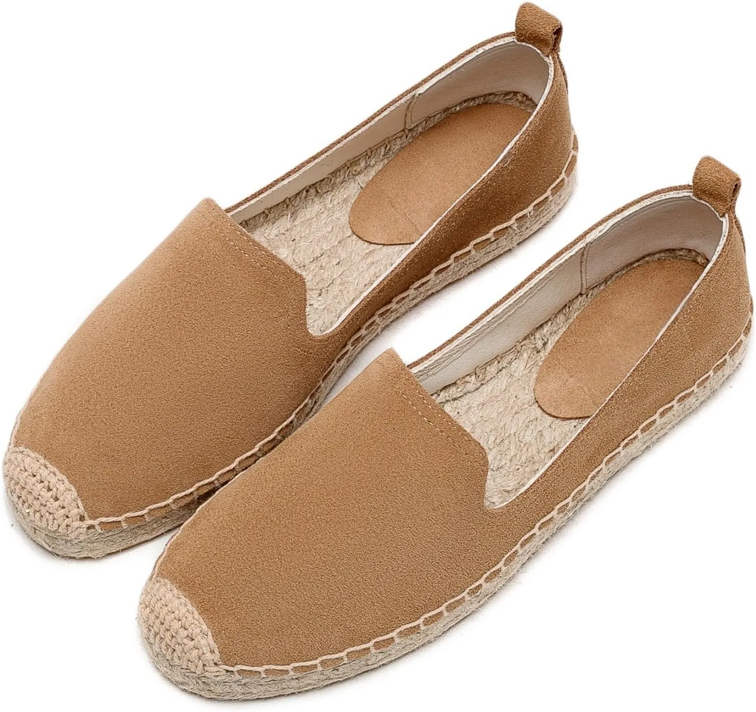 Espadrilles for Women Flat - Comfortable Espadrille Flats Round-Toe Leather Espadrille Loafer Stylish Slip-ons Suitable for Various Occasions