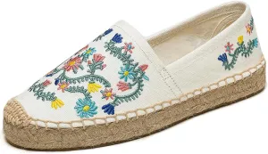Espadrilles Loafers for Women - Comfort Round-Toe Women's Espadrille Simple Embroidered Espadrille Easy to Wear Suitable for Match T-Shirts,Dress,Jeans