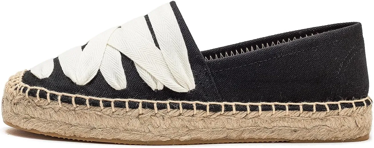 Espadrilles Loafers for Women - Comfort Round-Toe Women's Espadrille Simple Embroidered Espadrille Easy to Wear Suitable for Match T-Shirts,Dress,Jeans