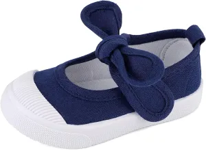 ESTAMICO Kids School Uniform Dress Shoe Girls Bowknot Mary Jane Flat Sneakers for Toddler/Little Kid