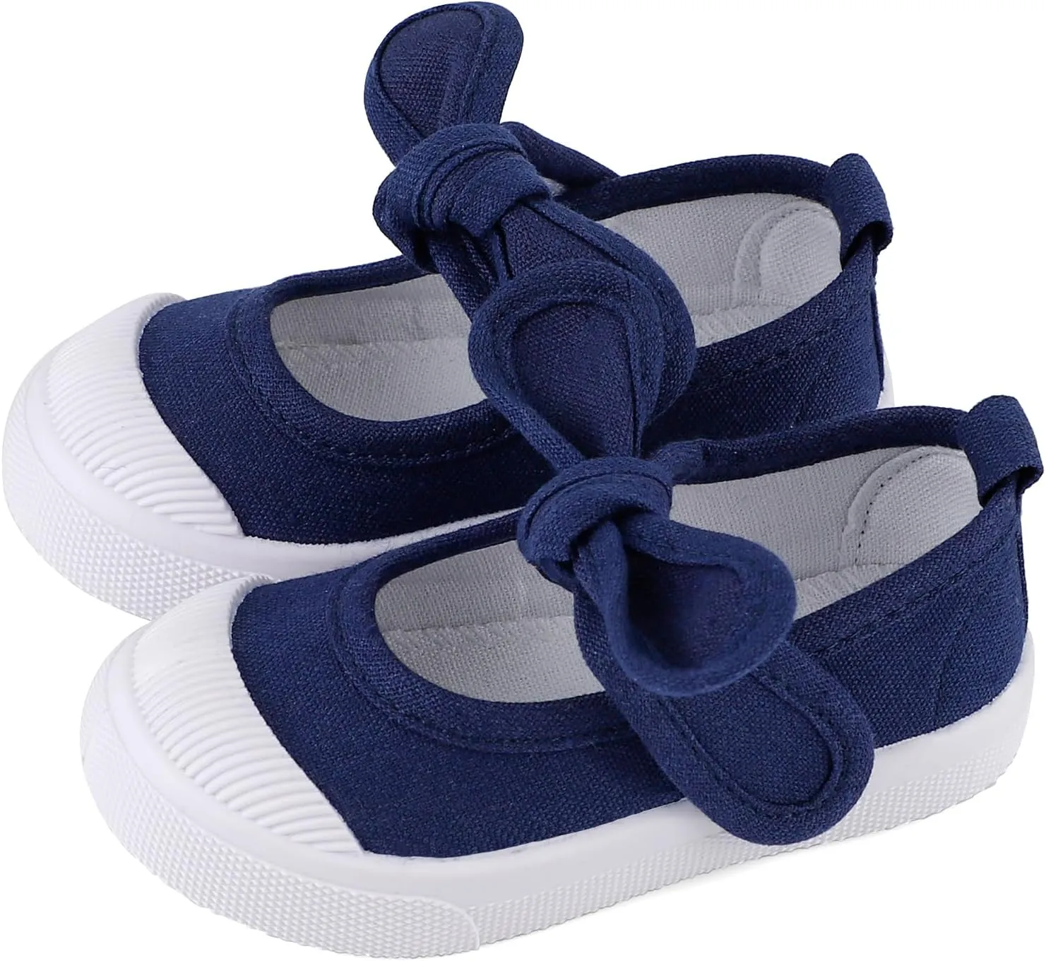 ESTAMICO Kids School Uniform Dress Shoe Girls Bowknot Mary Jane Flat Sneakers for Toddler/Little Kid