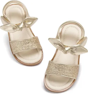 ESTINE Toddler/Little Kid Girls Bow Open Toe Flat Evening Dress Sandals