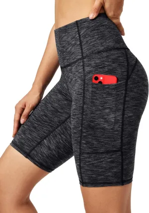 Ewedoos Biker Shorts Women Tummy Control Workout Shorts with 3 Pockets High Waisted Compression Gym Running Yoga Shorts Women