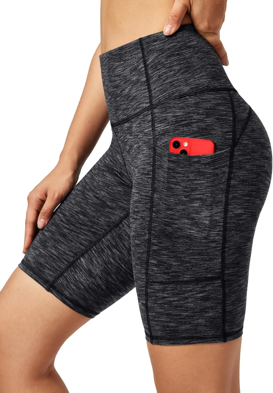 Ewedoos Biker Shorts Women Tummy Control Workout Shorts with 3 Pockets High Waisted Compression Gym Running Yoga Shorts Women