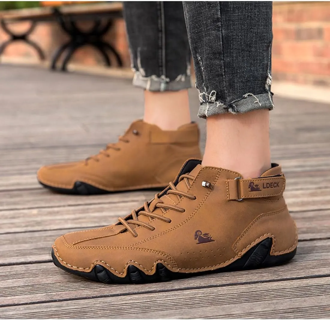 Explorer Waterproof Lightweight Unisex Outdoor Shoes for Hiking Camping & Driving Shoes High Top Chukka Boots Non-Slip Breathable Women&Men Italian Handmade Sports Shoe