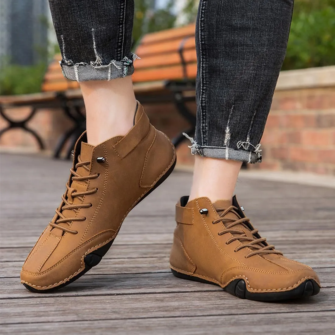 Explorer Waterproof Lightweight Unisex Outdoor Shoes for Hiking Camping & Driving Shoes High Top Chukka Boots Non-Slip Breathable Women&Men Italian Handmade Sports Shoe